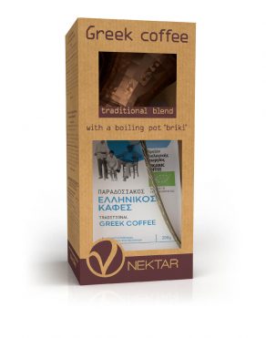 EXPORT PACKAGE – GREEK ORGANIC COFFEE & ‘BRIKI’ BOILING POT